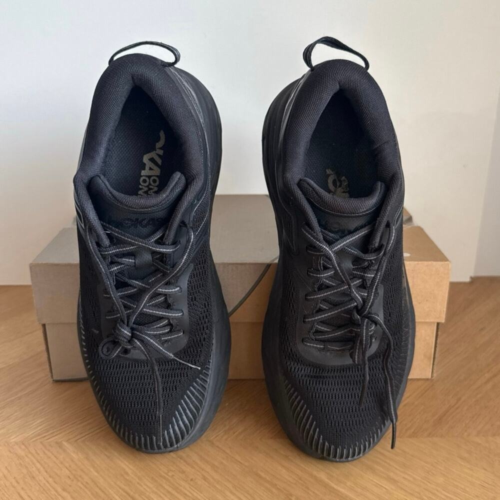 HOKA ONE ONE Bondi 7 ‘Triple Black’ Women Running Sneakers- SZ 9 - Picture 6 of 11